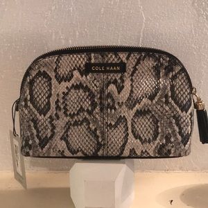Cole Haan Small Cosmetic Bag Snake Print NWT